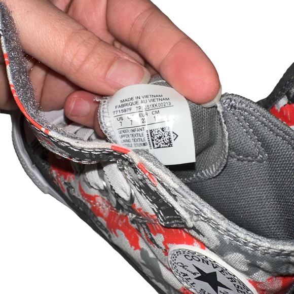 Converse All Star Childs Dinosaur Camo Print Sneaker US 7 - Picture 7 of 10